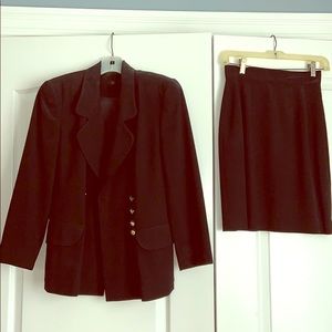 Black suit jacket with a line skirt